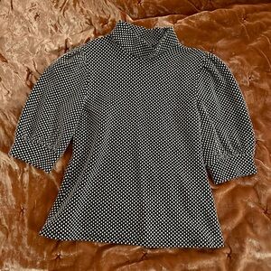 Express Black Puff Sleeve Blouse with Mock Neck- Size S/P